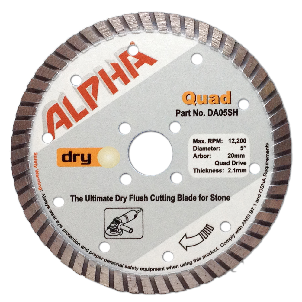 Alpha Dry Flush Cut Quad Blade, 5"