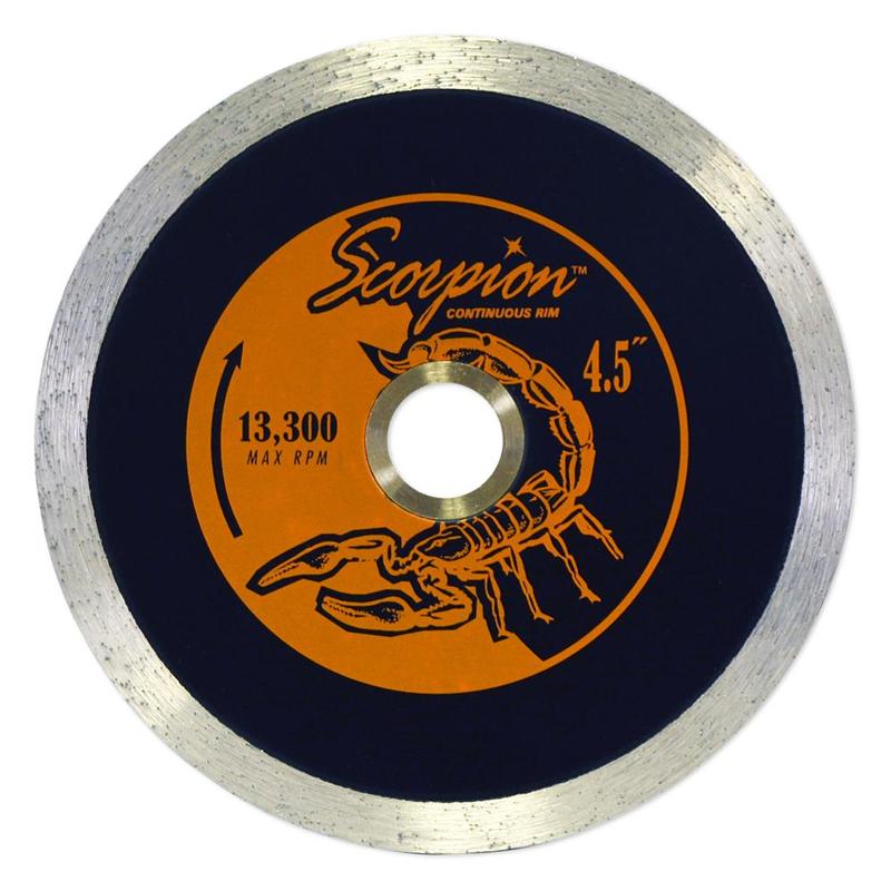 Scorpion Continuous Rim Wet Diamond Tile Blade, 4-1/2"