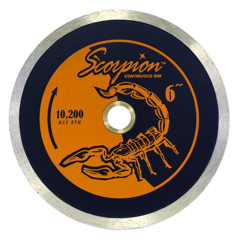 Scorpion Continuous Rim Wet Diamond Tile Blade, 6"