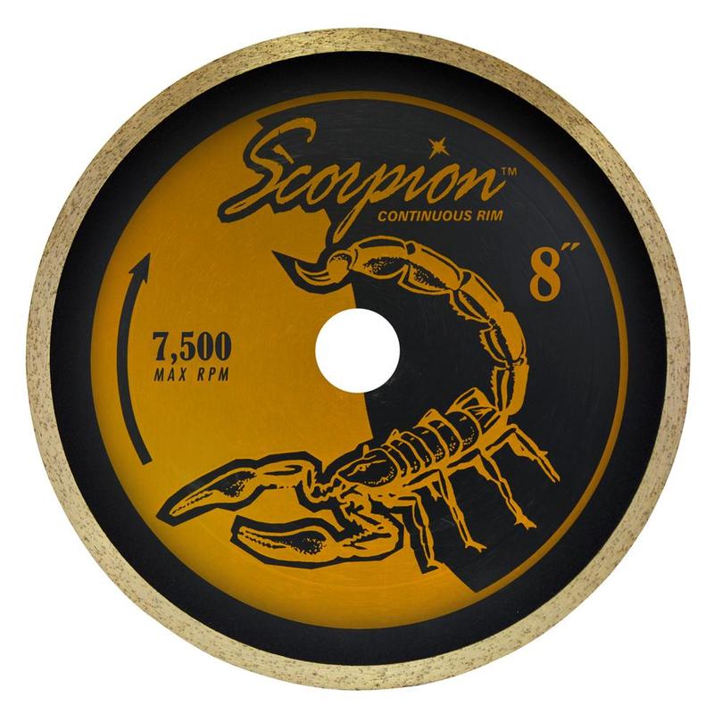 Scorpion Continuous Rim Wet Diamond Tile Blade, 8"