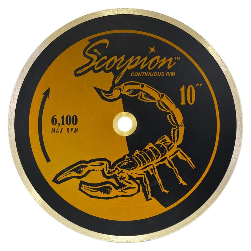 Scorpion Continuous Rim Wet Diamond Tile Blade, 10"