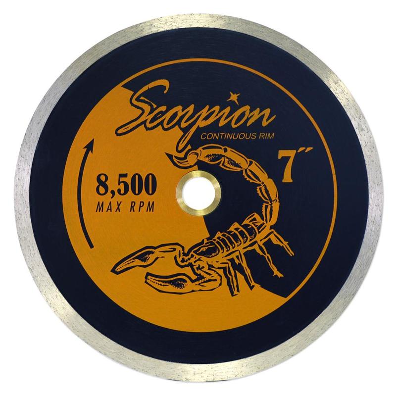 Scorpion Continuous Rim Wet Diamond Tile Blade, 7"