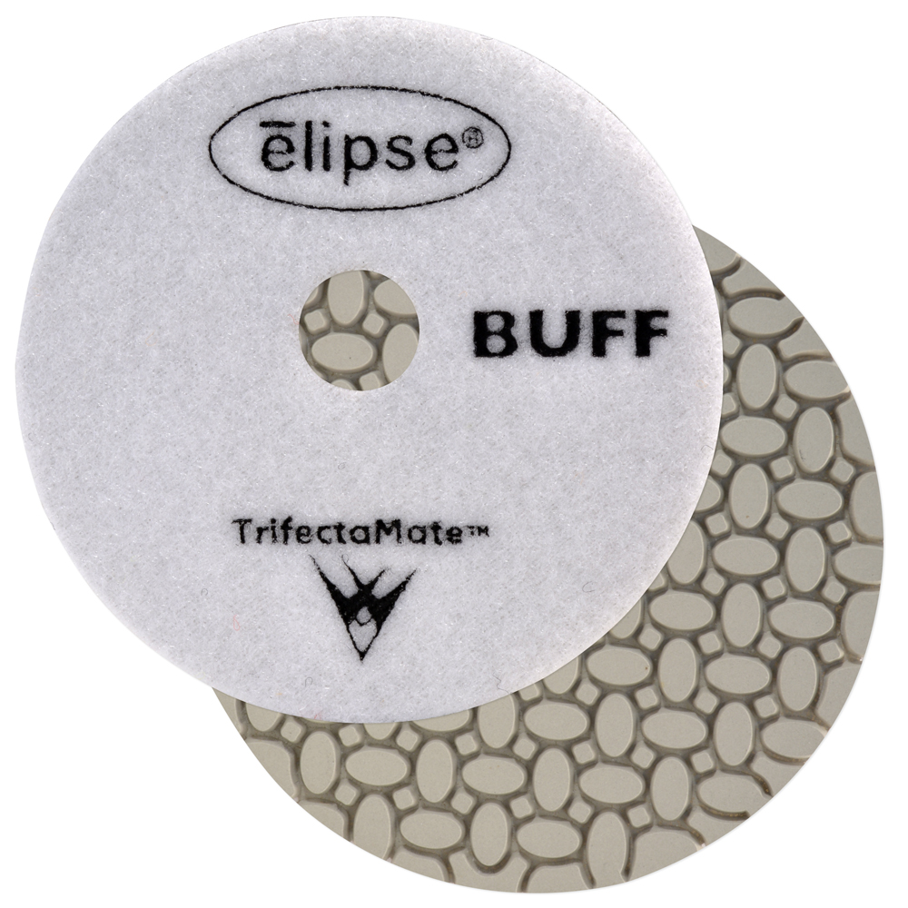 Elipse 6-Step Diamond Granite-Marble-Quartz Wet Polishing Pad, 4-1/4", Buff White
