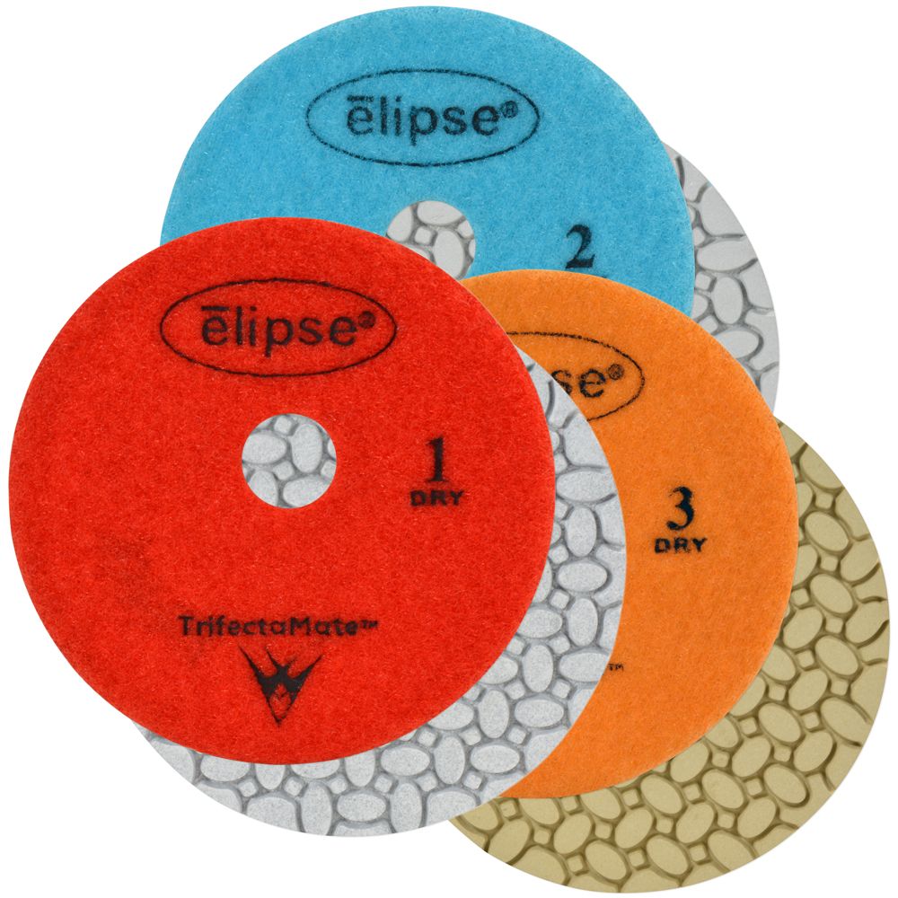 Elipse 3-Step Diamond Granite Dry Polishing Pads