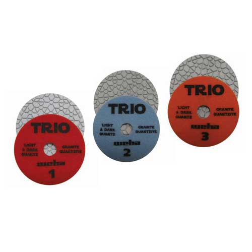 Weha Trio 3-Step Wet White Hybrid Polishing Pads 4"