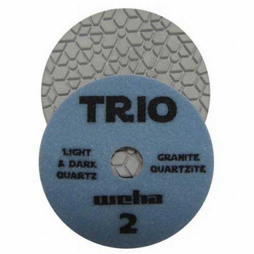 Weha Trio 3-Step Wet White Hybrid Polishing Pad, Light Blue, 4", Step 2