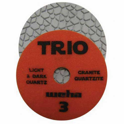 Weha Trio 3-Step Wet White Hybrid Polishing Pad, Orange, 4", Step 3