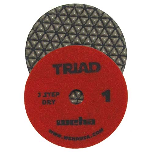 Weha Triad 3-Step Dry Polishing Pad, Red, 4", Step 1