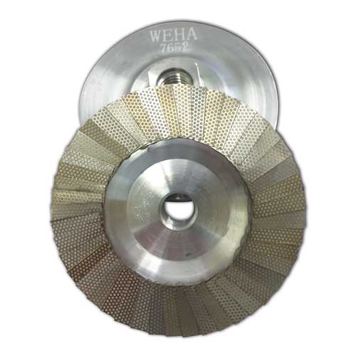 Weha Flap Diamond Cup Wheel, 4", 200 Grit