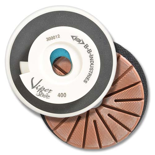 Viper Strike 7-Step Multi-Edge Offset Snail Lock Inline Polishing Wheel, 5-1/2", 400 Grit