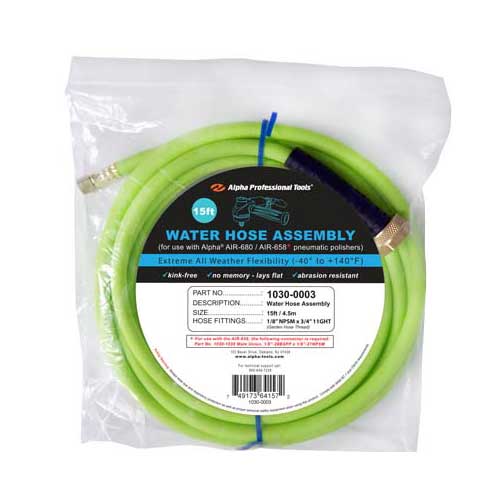 Alpha Water Hose For Air-680 Polisher, 15 Foot (1030-0003)