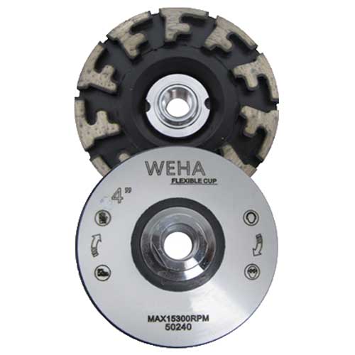 Weha Aggressor Cup Wheel, 4", Coarse