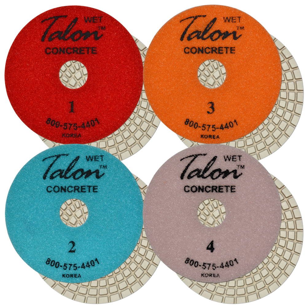 Talon 4-Step Wet Concrete Polishing Pads 