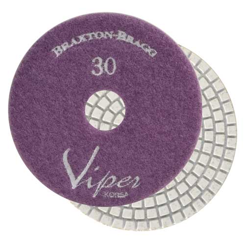Viper White Resin Wet 7-Step Polishing Pad 5", Purple, 30 Grit