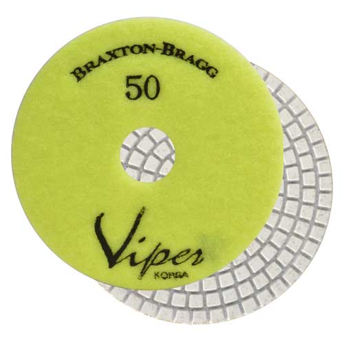 Viper White Resin Wet 7-Step Polishing Pad 4", Green, 50 Grit