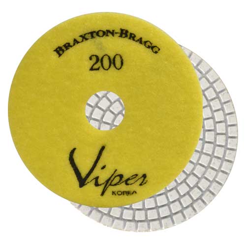 Viper White Resin Wet 7-Step Polishing Pad 4", Yellow, 200 Grit