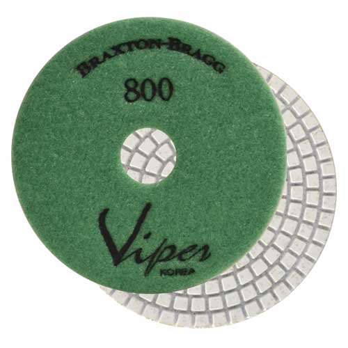 Viper White Resin Wet 7-Step Polishing Pad 4", Dark Green, 800 Grit