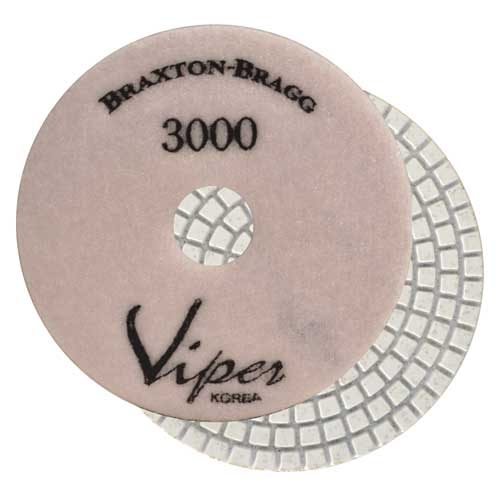 Viper White Resin Wet 7-Step Polishing Pad 4", Pink, 3000 Grit