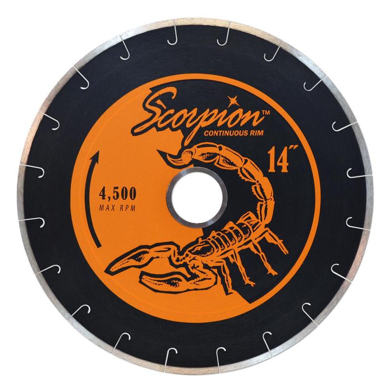 Scorpion J-Slot Continuous Rim Wet Diamond Tile Blade, 14"