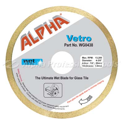 Alpha Vetro Glass Blade, 4-3/8"
