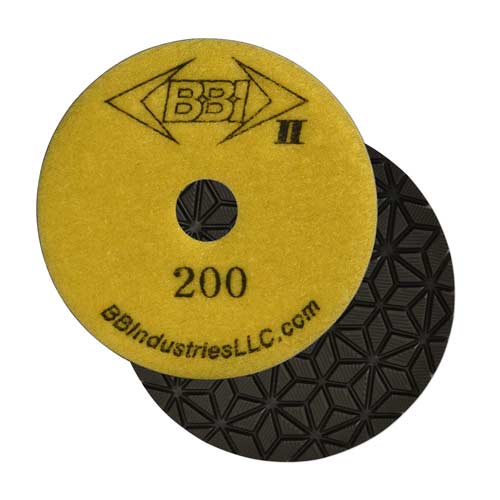 BBI II 7-Step Wet Polish Pad 4", 200 Grit, Yellow