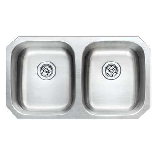 Envy Stainless Steel Sink, 18 Gauge, 50/50, 32-5/16" (L) x 18-9/16" (H) x 9" (D)