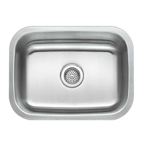 Envy Stainless Steel Sink, 18 Gauge, Medium Single Bowl, 23-38" (L) x 17-3/4" (H) x 9" (D)