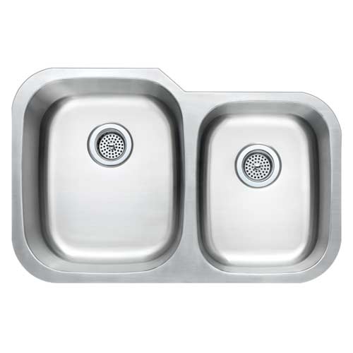 Envy Stainless Steel Sink, 18 Gauge, 60/40, 31-7/16" (L) x 20-7/16" (H) x 9" (D)