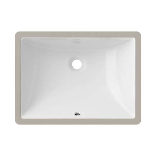 Envy Undermount Porcelain Vanity Sink, Rectangular, White, 18" x 13" (Ship Ready Parcel Pack)