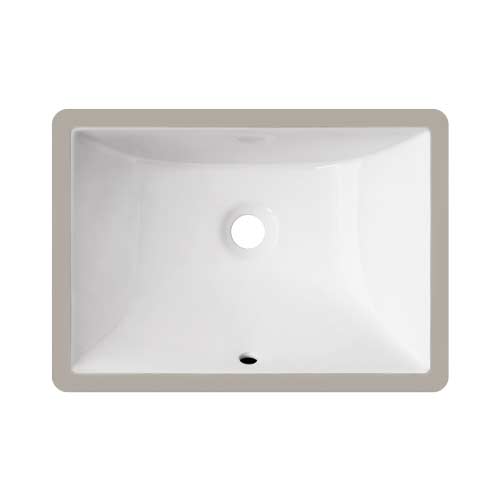 Envy Undermount Porcelain Vanity Sink, Rectangular, White, 16" x 11" (Must Buy 3 Pack)