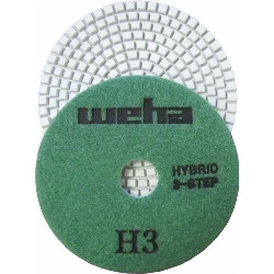 Weha 3-Step Wet/Dry Hybrid Diamond Polishing Pads, 4", Step 3