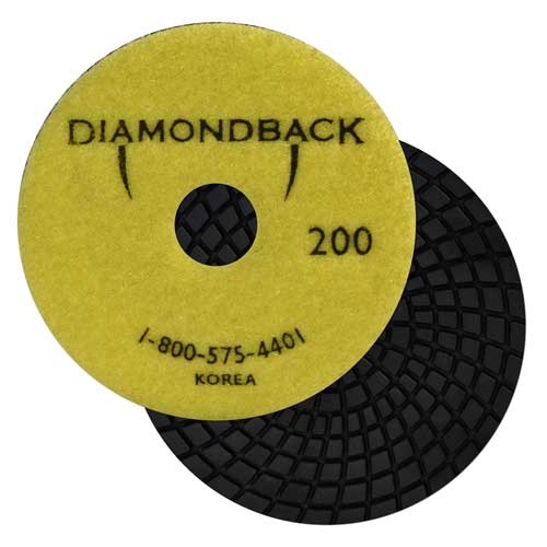 Diamondback 7-Step Diamond Granite, Marble, ES, Wet Polishing Pad, 4", 200 Grit