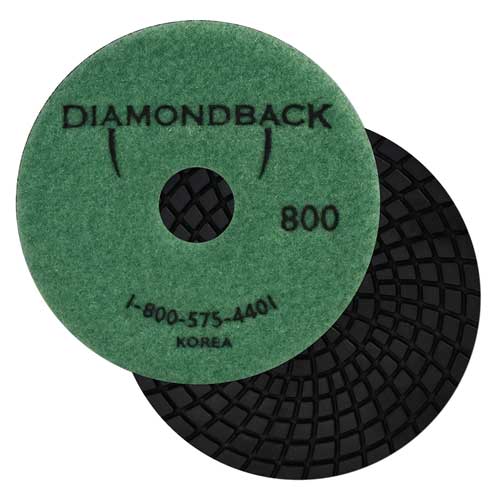 Diamondback 7-Step Diamond Granite, Marble, ES, Wet Polishing Pad, 4", 800 Grit