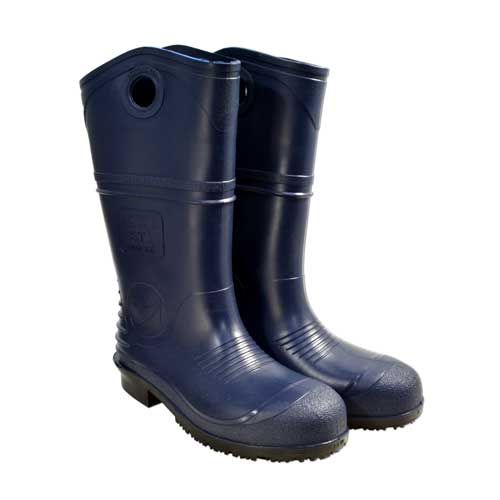 DuraPro Steel Toe Polyblend Rubber Boot, Blue, Size 7