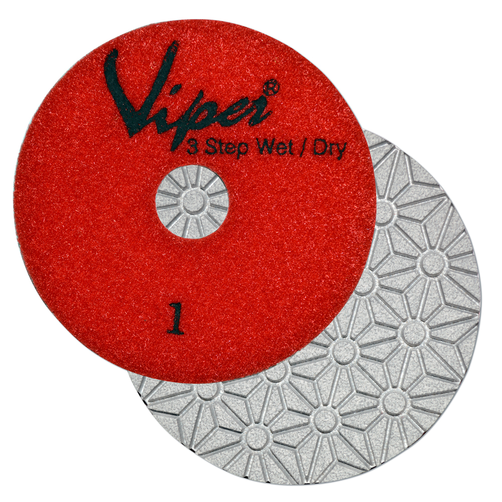Viper 3-Step Diamond Granite Dry Polishing Pad, 4", Step 1