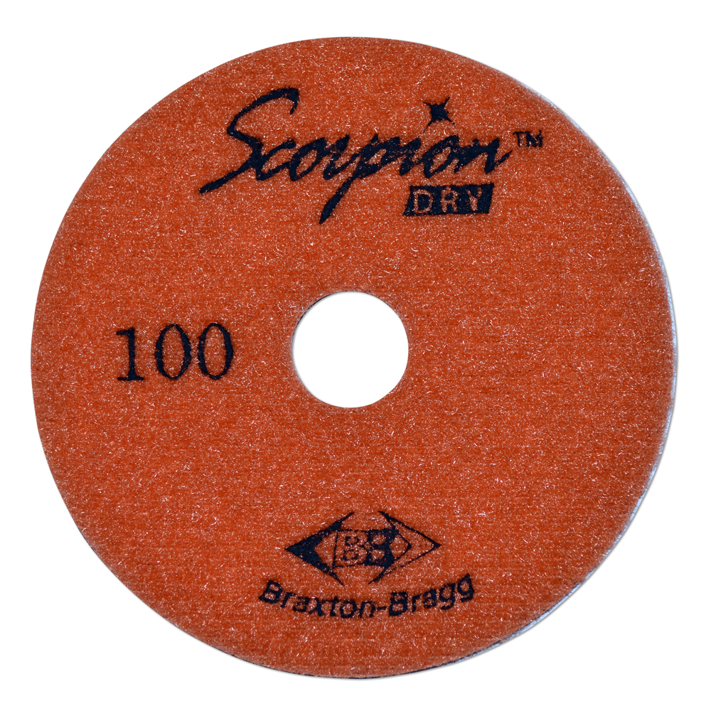 Scorpion 7-Step Diamond Granite Dry Polishing Pad, 4", 100 Grit