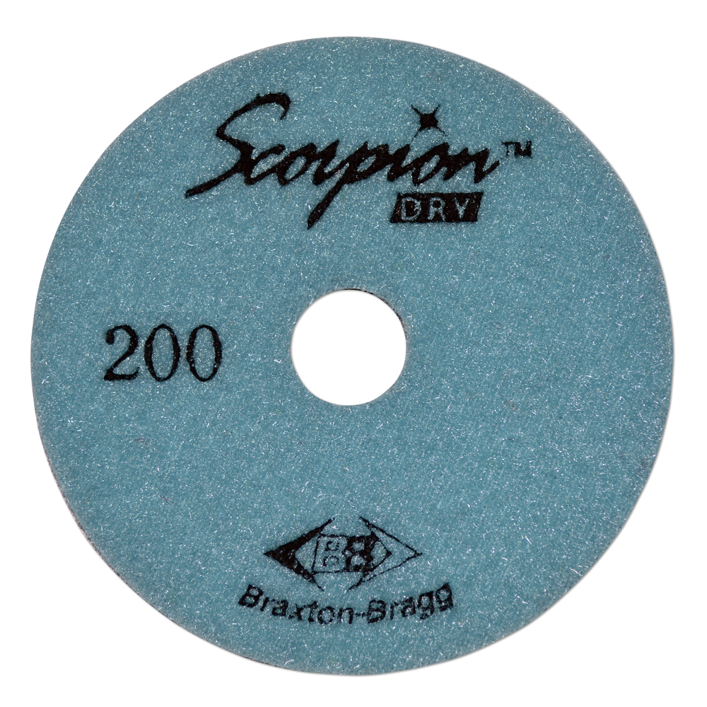 Scorpion 7-Step Diamond Granite Dry Polishing Pad, 4", 200 Grit