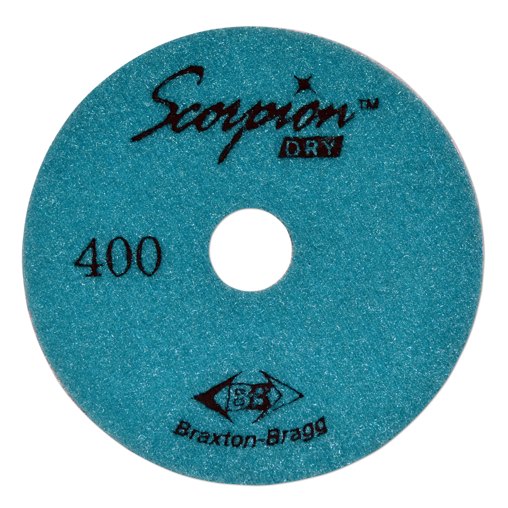 Scorpion 7-Step Diamond Granite Dry Polishing Pad, 4", 400 Grit