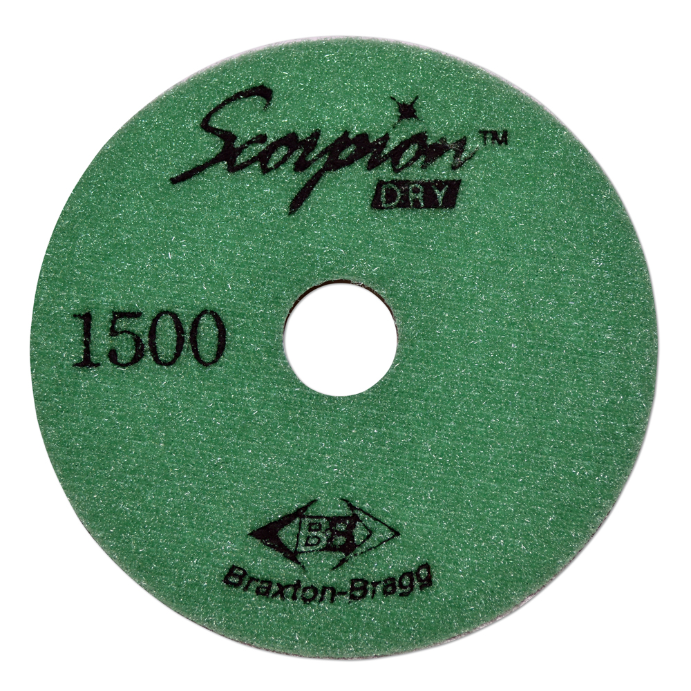 Scorpion 7-Step Diamond Granite Dry Polishing Pad, 4", 1500 Grit