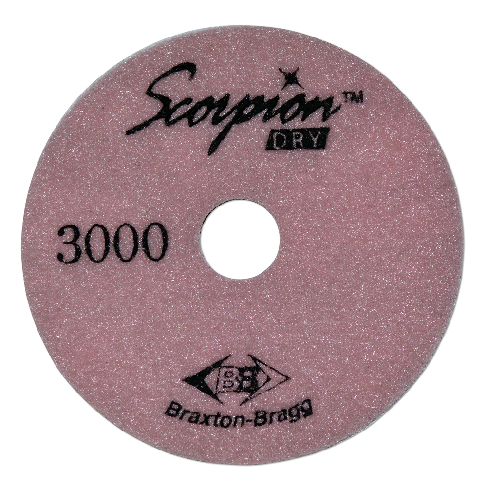 Scorpion 7-Step Diamond Granite Dry Polishing Pad, 4", 3000 Grit