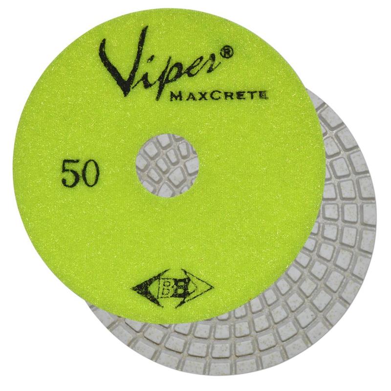 Viper 7-Step MaxCrete Dry Polishing Pad For Concrete, 4", 50 Grit