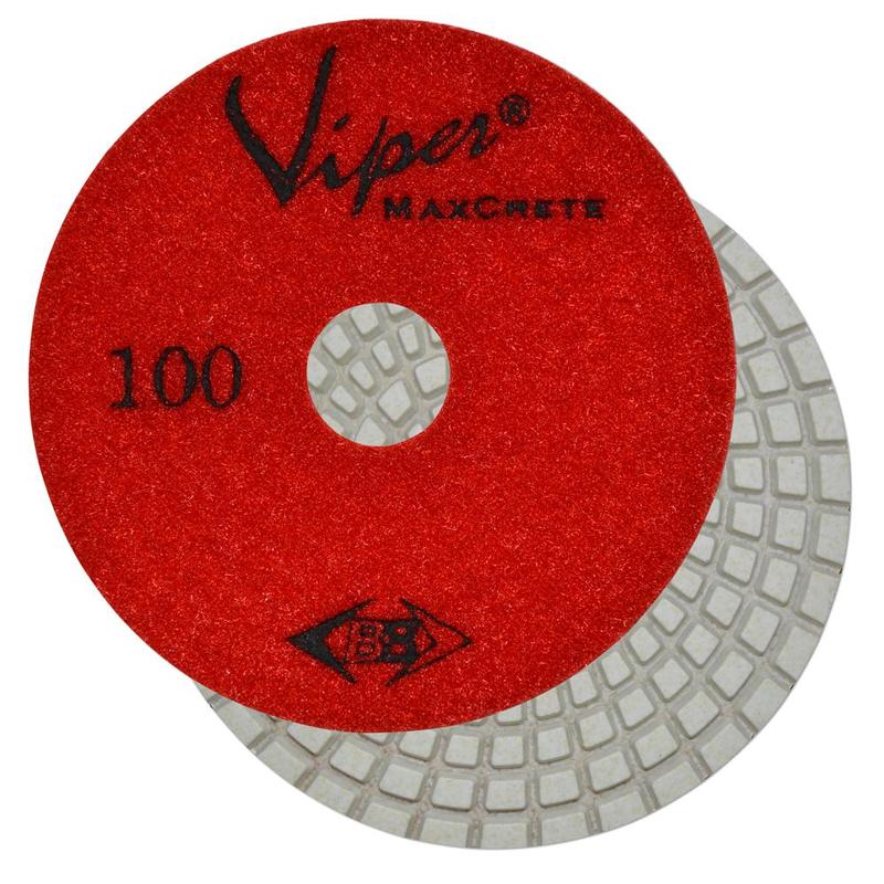 Viper 7-Step MaxCrete Dry Polishing Pad For Concrete, 4", 100 Grit
