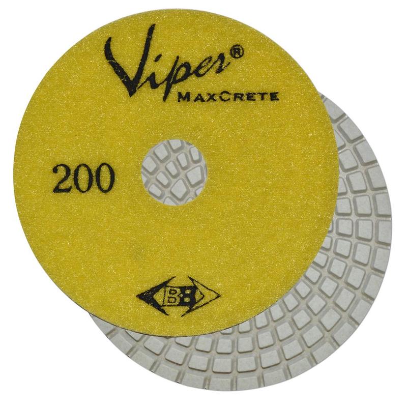 Viper 7-Step MaxCrete Dry Polishing Pad For Concrete, 4", 200 Grit