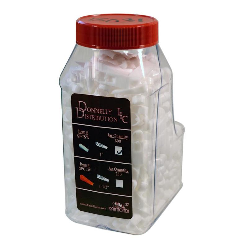 Raimondi Small Wedges, 1" x 3/8", White, Jar Of 600 (SPCSW)