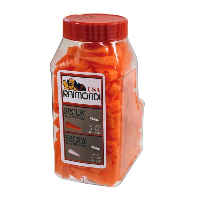 Raimondi Large Wedges, 1-1/2" x 3/8", Orange, Jar Of 250 (SPCLW)