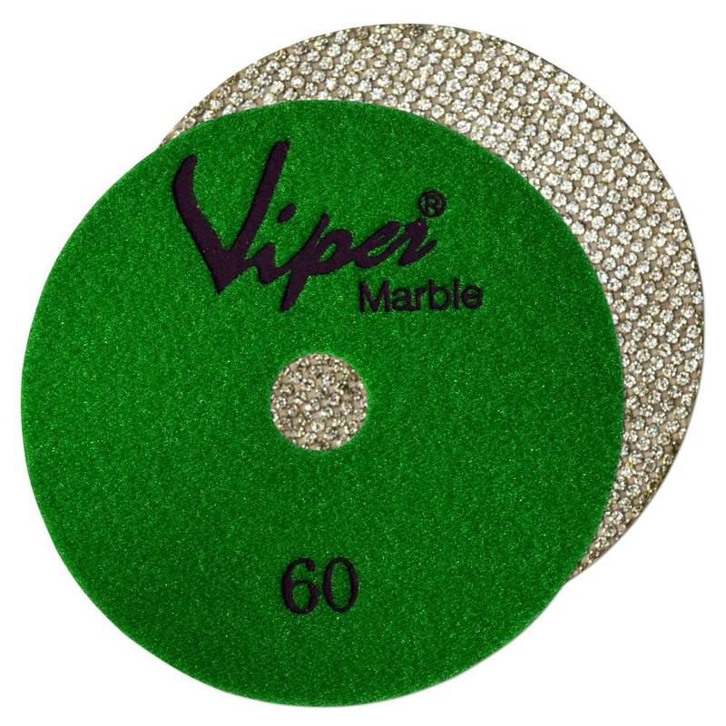 Viper 7-Step Flex Electroplated Marble Polishing Pad, 4", 60 Grit