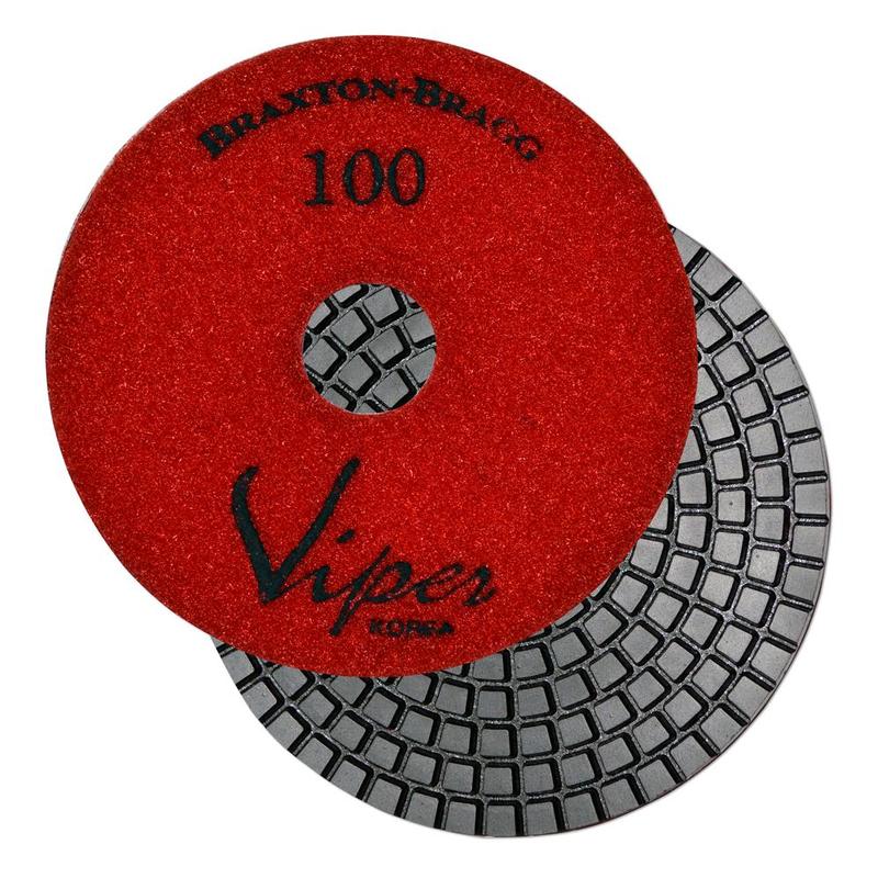 Viper 7-Step Diamond Granite Wet Polishing Pad, 4", 100 Grit
