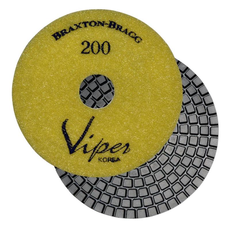 Viper 7-Step Diamond Granite Wet Polishing Pad, 4", 200 Grit