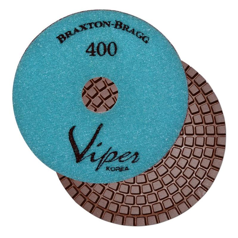 Viper 7-Step Diamond Granite Wet Polishing Pad, 4", 400 Grit