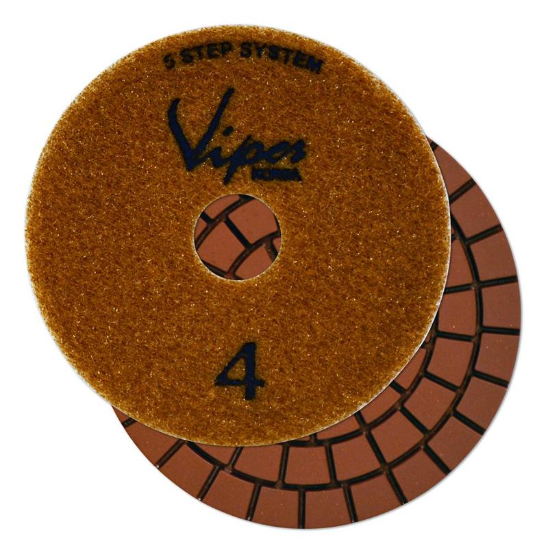 Viper 5-Step In-Line Polishing System, Wet 4", Resin Brick Red #4